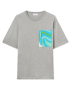 Футболка с контрастным карманом, серый Pucci