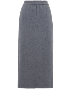 Юбка миди с эластичным поясом, серый Brunello cucinelli
