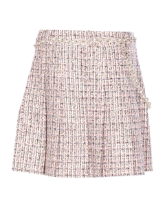 Мини-юбка из твида, украшенная кристаллами, розовый Self-portrait