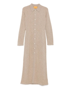 Кашемировое платье-рубашка миди с застежкой на пуговицы спереди, нейтральный Guest in residence