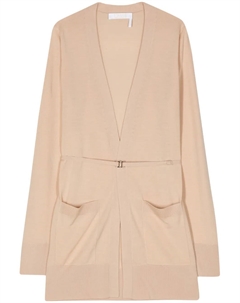 Шерстяной кардиган с поясом, нейтральный Chloe