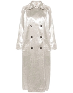 Тренч с эффектом металлик, серый Brunello cucinelli