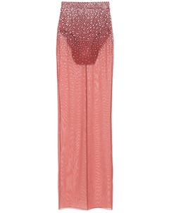 Сетчатая юбка макси с кристаллами, коричневый Alex perry