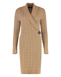 Платье-халат из трикотажа с косами, коричневый Lauren ralph lauren