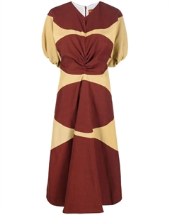 Платье миди в стиле колор-блок, коричневый Colville