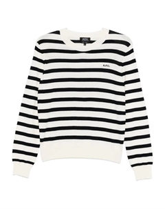 Полосатый джемпер Josepha с круглым вырезом, белый A.p.c.