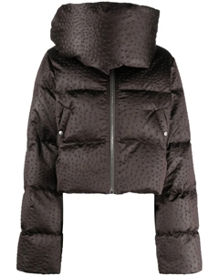 Пуховик с воротником-воронкой, коричневый Rick owens