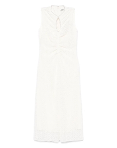 Драпированное платье миди, белый Sandro