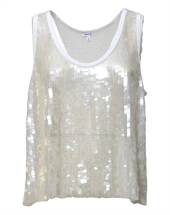 Топ без рукавов с пайетками, белый Aspesi