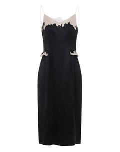 Платье миди с кружевом, черный Prada