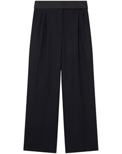 Шерстяные брюки широкого кроя, черный Stella mccartney