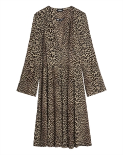 Платье мини Rinas с V-образным вырезом и леопардовым принтом, коричневый Zadig&voltaire