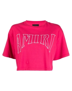 Укороченная футболка с логотипом, розовый Amiri