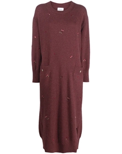Кашемировое платье с цветочной вышивкой, красный Barrie