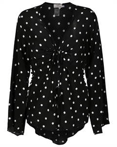 Шелковая блузка в горох, черный Amir slama