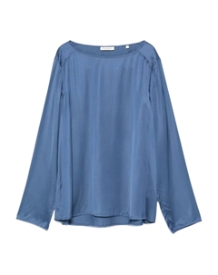 Топ с вырезом-лодочкой и длинными рукавами, синий Marc o'polo