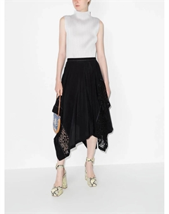 Юбка асимметричного кроя с кружевной вставкой, черный Jw anderson