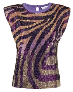 Футболка с кристаллами, фиолетовый Philipp plein