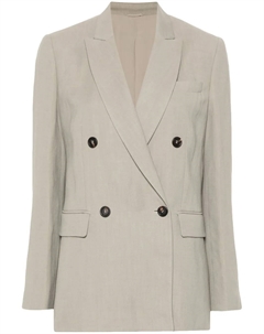 Двубортный блейзер, зеленый Brunello cucinelli