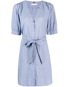 Полосатое платье-рубашка с поясом, белый Tommy hilfiger