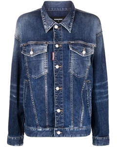Джинсовая куртка с потертостями, синий Dsquared2