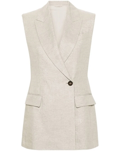 Блейзер без рукавов, серый Brunello cucinelli