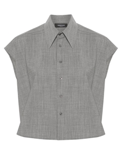 Укороченная меланжевая рубашка, серый Fabiana filippi