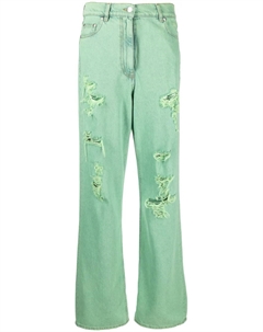 Джинсы с эффектом потертости и логотипом, зеленый Msgm