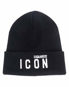 Шапка бини с логотипом Icon, черный Dsquared2