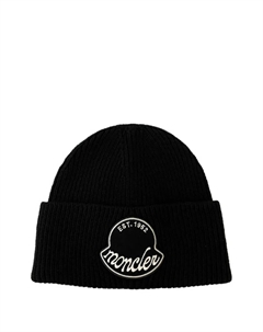 Шапка бини с нашивкой-логотипом, черный Moncler