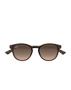 Солнцезащитные очки Hiehi в круглой оправе из черепаховой кожи, коричневый Maui jim