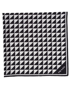 Шелковый платок с логотипом, черный Prada