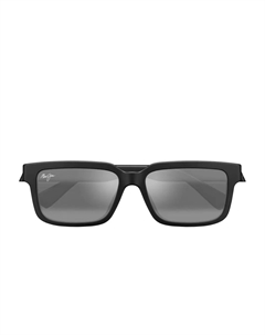 Солнцезащитные очки Hiapo прямоугольной формы, черный Maui jim