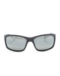 Солнцезащитные очки Kanaio Coast в прямоугольной оправе, черный Maui jim
