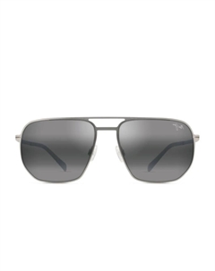 Солнцезащитные очки Shark´s Cove в геометричной оправе, серебяный Maui jim