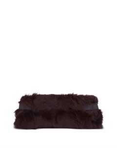 Клатч с меховой отделкой, красный Brunello cucinelli