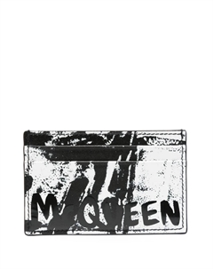 Картхолдер с принтом Graffiti, черный Alexander mcqueen