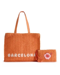Соломенная сумка-тоут и наручный ремешок Maya, цвет coral barcelona tote Sonoma goods for life
