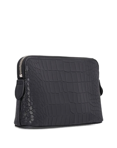 Сумка-клатч на молнии с тиснением под крокодила, черный Longchamp