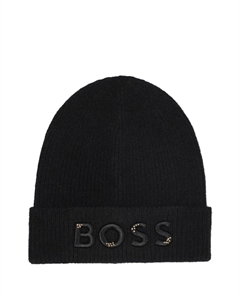 Шапка бини в рубчик, черный Boss kidswear