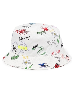 Панама с графичным принтом, белый Msgm