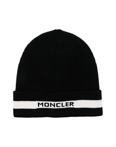 Шапка бини с жаккардовым логотипом, черный Moncler enfant