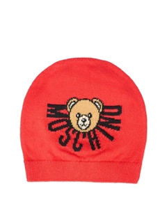 Шапочка с логотипом teddy, красный Moschino kids