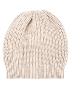 Шапка бини фактурной вязки, нейтральный Brunello cucinelli