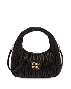 Стеганая мини-сумка Miu Wander, черный Miu miu
