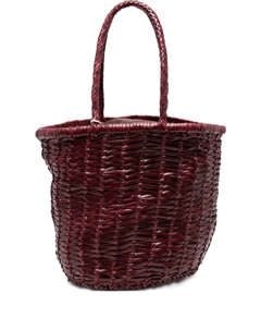 Плетеная кожаная сумка-ведро, красный Dragon diffusion