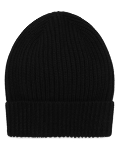 Шапка бини с подворотом в рубчик, черный Dolce&gabbana