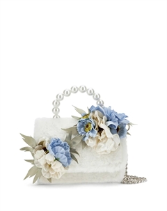 Сумка на плечо с цветочной аппликацией, нейтральный Monnalisa