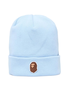 Вязаная шапка с нашивкой-логотипом, синий A bathing ape®