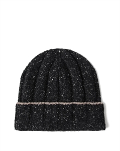 Кашемировая шапка в рубчик, черный Brunello cucinelli